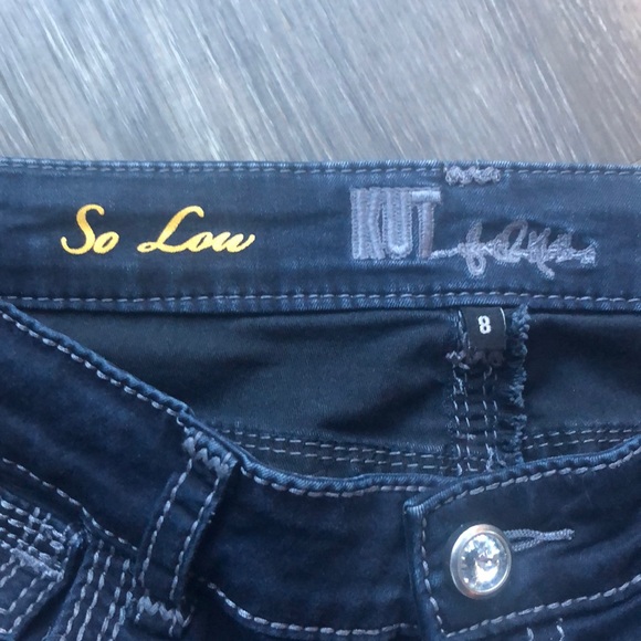 Kut From The Kloth Dark Wash So Low Jeans Sz 8 - Picture 3 of 7